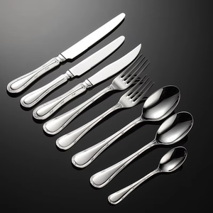 Cubiertos de Acero Inoxidable 18/10, Vajilla de Alta Gama para Hotel, Elegantes Cubiertos Plateados con Acabado Espejo, Cuchillo y Tenedor para Cena - Product Image 1