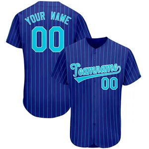 Custom Logo Plain Baseball Jersey Button Up Stripe Shirts Polyester Sports Jersey Baseball Wear Uniforms For Adults Kids