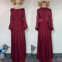 Robe longue élégante à taille cintrée et manches longues pour femme, modèle J254 – Vêtements féminins tendance