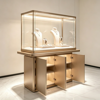 Comptoir de présentation de bijoux de luxe avec éclairage LED, vitrine en verre, armoire de rangement pour bijouteries, montres, boutiques, centres commerciaux