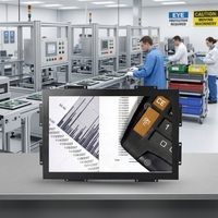 Nouvel écran tactile industriel IPS capacitif noir de 10,1 pouces, 1920x1080, USB/DVI/RS232, série métallique, conforme RoHS, pour usage professionnel