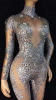 Combinaisons une pièce extensibles en spandex à manches longues pour femmes, tenue de fête, costume de danse jazz