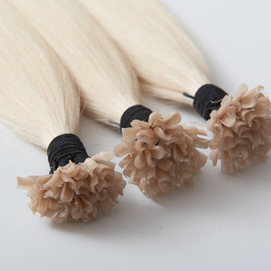 Venta al por mayor de extensiones de cabello de queratina con cutícula alineada virgen Micro U Tip doble dibujado Remy europeo 100% cabello humano teñido blanqueado - Product Image 4