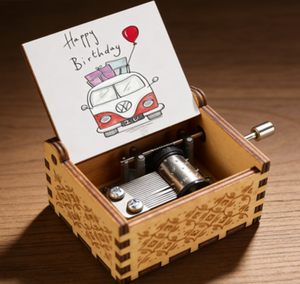 Exquisita Caja Musical de Madera Moderna Hecha a Mano y Ecológica con Manivela, Canción de Feliz <span class=keywords><strong>Cumpleaños</strong></span>, Duración del Sonido de 18 Segundos, Logotipo Personalizado - Product Image 6