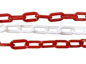 שרשרת שרשרת פלסטיק לבנה אדומה, שרשרת מחסום 25 x6mm עבור בקרת הקהל, שרשרת התראה גבוהה ראות גבוהה - Product Image 3