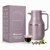 1,2L Vacuüm Koffiekan en Theepot, RVS Thermoskan Houdt Warm en Koud voor Thuis en Restaurant