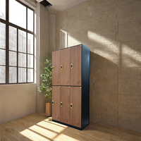 Armoire moderne à double couche à 6 portes en acier laminé à froid avec serrure mécanique à clé, vestiaire pour le personnel de l'école, vestiaire extérieur