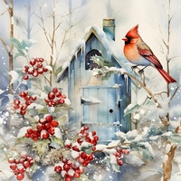 Peinture diamantée personnalisée 5D DIY pour décoration de Noël Boîte aux lettres ronde avec perceuse Oiseau Peintures diamantées en acrylique pour la décoration intérieure
