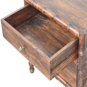 Comodino con Struttura in Legno Massello di Bambù e 2 Cassetti, Colore Marrone Mandorla Arrostita - Product Image 3