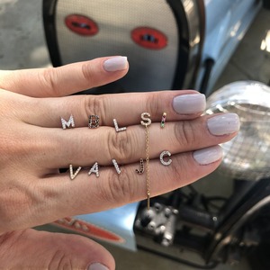 Promotion Boucles <span class=keywords><strong>d</strong></span>'oreilles clous miniatures en <span class=keywords><strong>argent</strong></span> sterling 925 avec lettres CZ, 26 initiales de l'alphabet - Product Image 3
