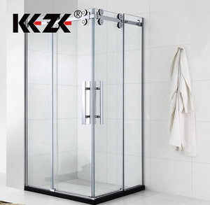 Direct usine : Cabine <span class=keywords><strong>de</strong></span> <span class=keywords><strong>douche</strong></span> <span class=keywords><strong>coulissante</strong></span> avec cadre en verre, receveur en ABS et grille noire, certifiée CE, design moderne et droit - Product Image 3