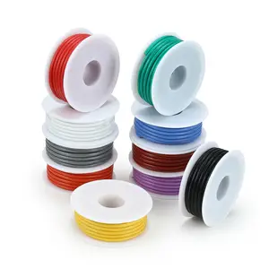 UL 1007 30AWG 50 เมตร/กล่อง 6 สีชุดผสม) กระป๋องทองแดงสายไฟชุดฉนวนสาย PVC ลวด DIY