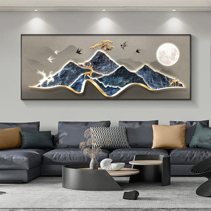 Arte de pared de lujo colgante sala de estar Hotel cristal porcelana pintura decorativa paisaje pintura decoración del hogar - Product Image 6