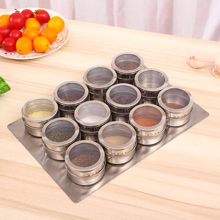 6/9/12PCS Kitchen Multifunction Countertop Stainless Steel Magnetic ...