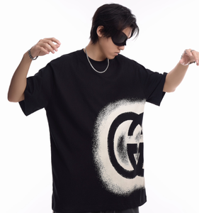 Camiseta de Hombre con Logotipo de Marca Personalizado, Estampado Dorado, Corte Ajustado, Estilo Hip Hop, Patrón de Personajes, Bordado, Tela Vaquera, Polo - Product Image 4