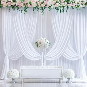 Cortinas Blancas para Techos, para Bodas y Fiestas, Cortina Larga para Techo, Toldo, Sin Arrugas, de Seda, Fácil de Colgar, Cortinas Blancas - Product Image 2