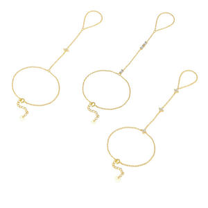 RINNTIN GSB01 - Cadena <span class=keywords><strong>de</strong></span> <span class=keywords><strong>Plata</strong></span> <span class=keywords><strong>de</strong></span> Ley 925 Personalizada con Anillo <span class=keywords><strong>de</strong></span> Flor <span class=keywords><strong>de</strong></span> Circonita Cúbica, Cadena <span class=keywords><strong>de</strong></span> Eslavo para Muñeca con Eslabones Apilados para <span class=keywords><strong>Mujer</strong></span> - Product Image 2