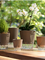 Pot de fleurs auto-arrosant en plastique à double couche de 15 cm, pot de fleurs hydroponique spécial pour l'intérieur