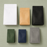 Pochette de stockage verticale personnalisée de qualité supérieure, résistante à l'humidité, avec valve de dégazage unidirectionnelle pour l'emballage de grains de café torréfiés