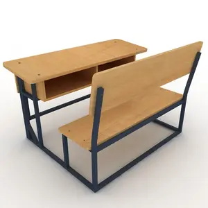 new practical school furniture classroom double students seating benches wooden desk chair