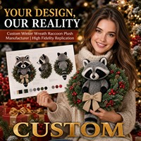 Porte-clés Mascotte en Peluche Raton Laveur Personnalisé OEM ODM, Guirlande d'Hiver, Jouet Promotionnel CPC, Cadeau de Noël et de Fêtes