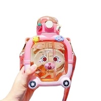Bouteille d'eau pour enfants de grande capacité de 1000ml avec paille Design de dessin animé d'ours magique d'été pour les voyages en plein air et l'école pour les enfants
