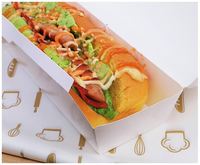 Emballage alimentaire à emporter en gros avec logo personnalisé Prix ​​bas Emballage alimentaire décoratif en papier de qualité alimentaire Boîte à hot-dogs en papier