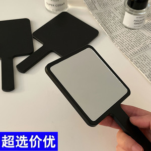 Handheld <b>Makeup</b> <b>Mirror</b> Square Black Portable Beauty <b>Mirror</b> With Handle For Students And Travel Use - Product Image 2