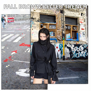 Abrigo de Punto con Botones Cruzados para Mujer, Estilo Francés, Color Marrón, Informal, con Cinturón, Moda Otoño 2025 - Product Image 2