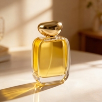 Vente en gros de flacons de parfum en verre transparents plats de 30 ml, 50 ml, 100 ml, avec pompe à brume fine, flacon de parfum de luxe personnalisé avec boîte d'emballage