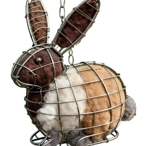 Casetta per Uccelli a Forma di Coniglio in Feltro <span class=keywords><strong>e</strong></span> Cotone, Decorazione da Appendere per Giardino, Portico, <span class=keywords><strong>Pasqua</strong></span> <span class=keywords><strong>e</strong></span> Primavera - Product Image 1