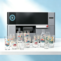Imprimante numérique 3D rotative à 360° à encre UV invisible HH-DY80ZM pour bouteilles/tasses en verre personnalisées, avec tête d'impression I1600, couleurs CMYK+W+V