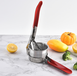 Thép không gỉ Rau ép, Non-Slip Red Silicone xử lý, kim loại rau nước ép ép chất lỏng thực vật - Product Image 2