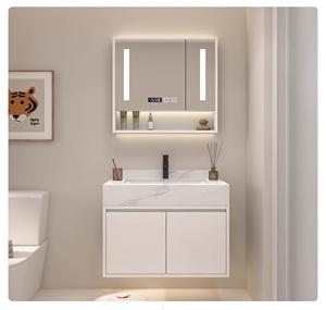 <span class=keywords><strong>Mobile</strong></span> da <span class=keywords><strong>Bagno</strong></span> Sospeso in Legno Massello Stile Moderno con Lavabo Integrato in Lastra di Roccia per Hotel - Product Image 4