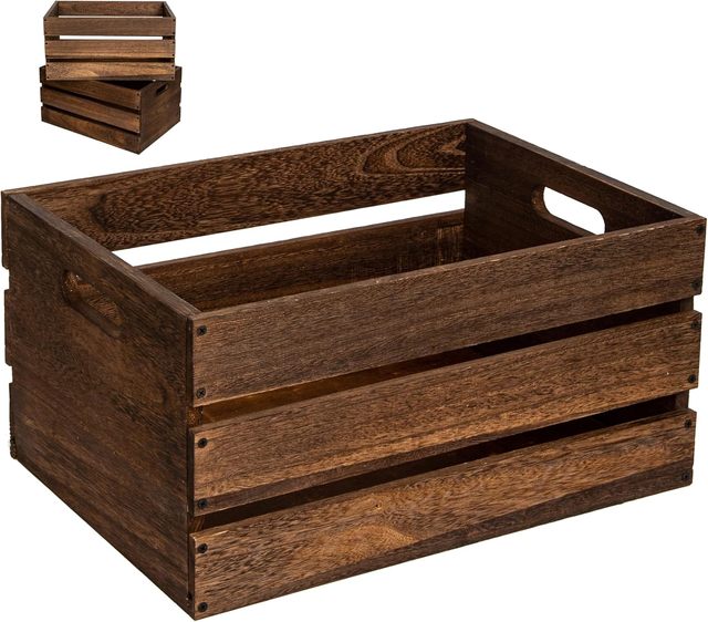 Oversize Wooden Crates for Storage Farmhouse Vintage Brown Large Size Wood Storage Crates