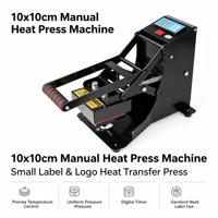 Presse à Chaud Manuelle Mini 10x10cm Direct Usine pour Étiquettes de Vêtements, Transfert Thermique de Logos, Estampage à Chaud
