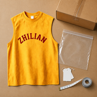 Camiseta sin mangas ZHILIAN con lavado ácido, efecto desgastado y borde sin rematar, para hombre, estilo muscle tee, cuello redondo, oversize, streetwear, 180 gramos, venta al por mayor, OEM