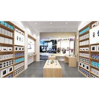 Présentoir d'accessoires de téléphonie mobile ROYAL avec éclairage LED et comptoir en verre pour centres commerciaux de luxe
