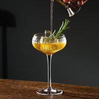Verre à cocktail en cristal sans plomb, motif quadrillé gaufré, style nordique de luxe, pour mariage, fête, bar
