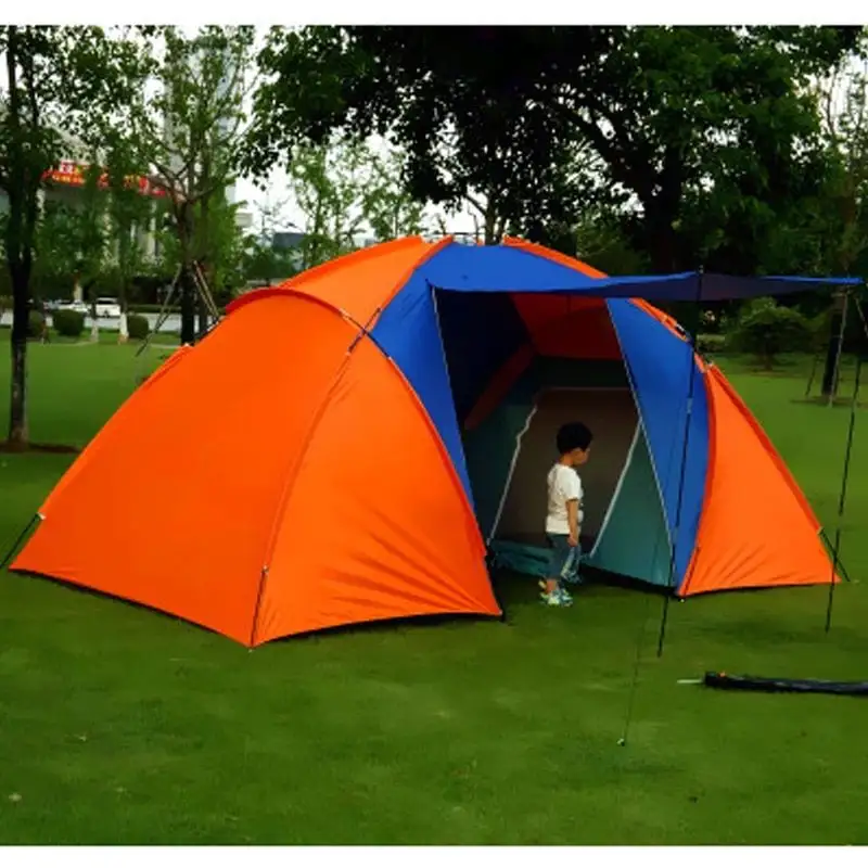 OEM tenda Outdoor keluarga 6-10 orang, tenda keluarga Pop Up otomatis untuk membeli tenda Camping