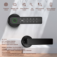 Serrure de poignée intelligente YiTechE avec Wi-Fi et application Tuya, compatible avec toutes les serrures à mortaise, mot de passe, carte, empreinte digitale, sans clé, serrure de porte numérique
