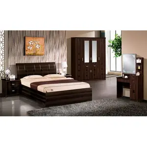 cheap price MDF bedroom set with 4 door wardrobe