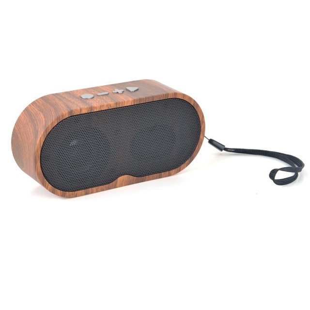 Hot Sale Outdoor Portable Wood Grain Retro Styling Wireless Stereo Speakers Support FM Wireless Home Party Speakers