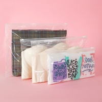 Sacs de t-shirt imperméables en PVC PE imprimés avec logo personnalisé emballage de bijoux polyvalent à fermeture éclair vêtements givrés transparents