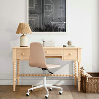 Bureau d'étude ergonomique en bois massif rose pour enfants et filles, table d'apprentissage pour la maison, ensemble de table d'écriture pour chambre d'enfant