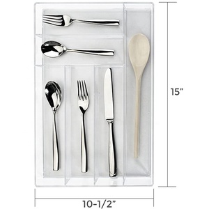 Cocina <span class=keywords><strong>de</strong></span> acrílico claro cuchillos tenedores cajón organizador <span class=keywords><strong>de</strong></span> <span class=keywords><strong>cucharas</strong></span> <span class=keywords><strong>de</strong></span> servir - Product Image 3