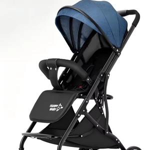 Удобная дорожная детская коляска Одноручная быстро складываемая трехстворчатая металлическая и тканевая, может сидеть или лежать - Product Image 1