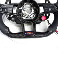 Volant en fibre de carbone avec LED pour Audi A1 A3 A4 A5 A6 A7 R8 RS3 RS5 Q5 Q7 S3 S4 S5 TT B8 B9 - Prise en charge de toute personnalisation