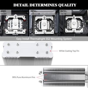 Refroidisseur d'air pour processeur Thermalright Assassin X 120 SE blanc, 4 caloducs, roulement S-FDB, ventilateur PC silencieux, compatible avec AMD AM4 - Product Image 6