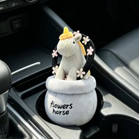 Désodorisant de voiture personnalisé en peluche licorne mignonne avec pot de fleurs, ornement de tableau de bord, jouet en peluche aromathérapie, vente en gros